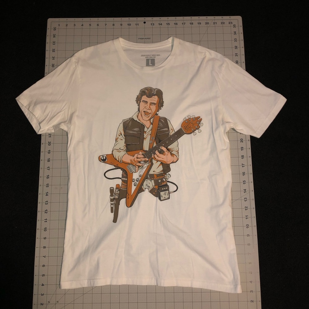 Jordan Buckley World Wide. Size Large. White color. Short Sleeve Shirt.